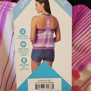 Free Country Purple and White Sports Bra